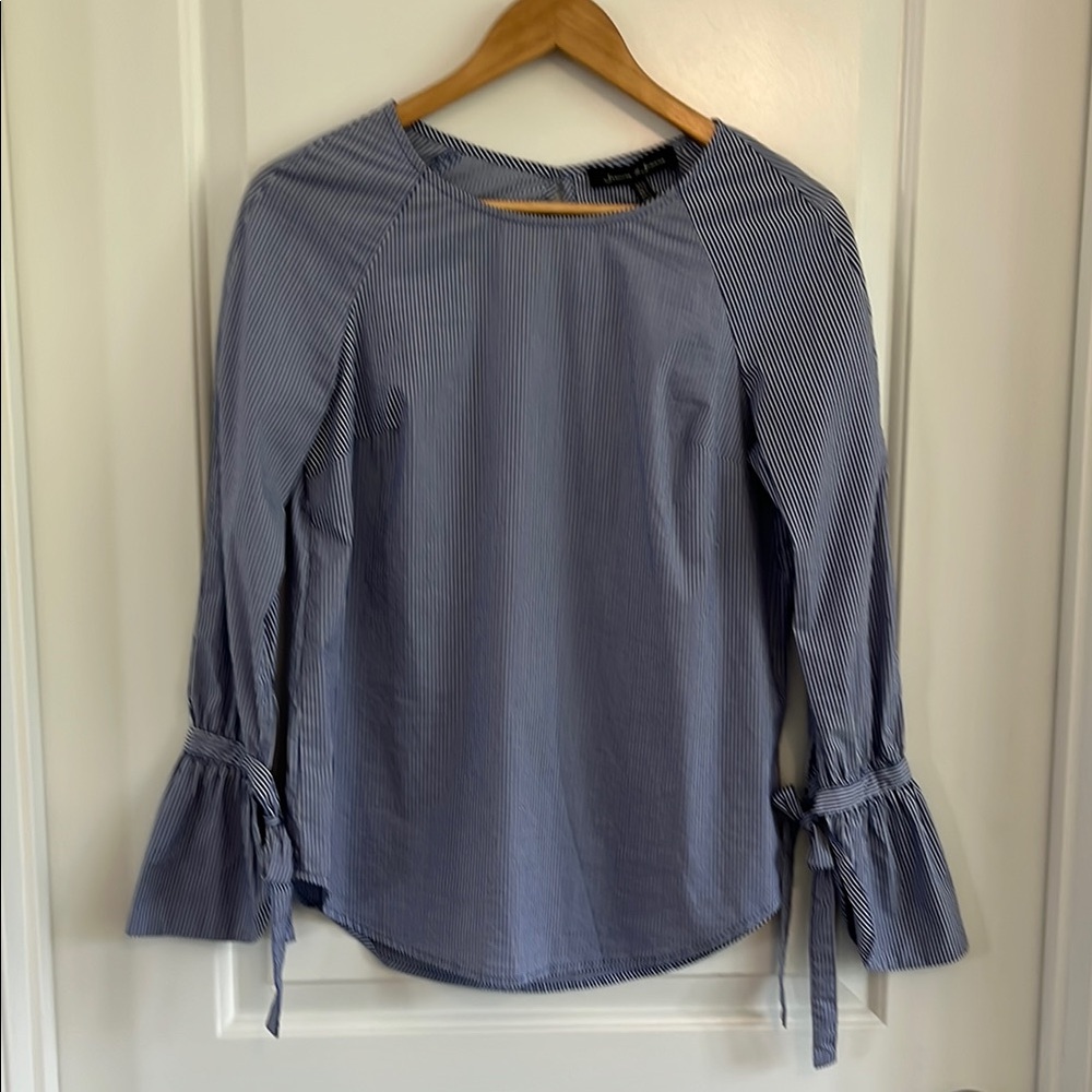 Jasmine & Juliana cotton blend tie blouse size small